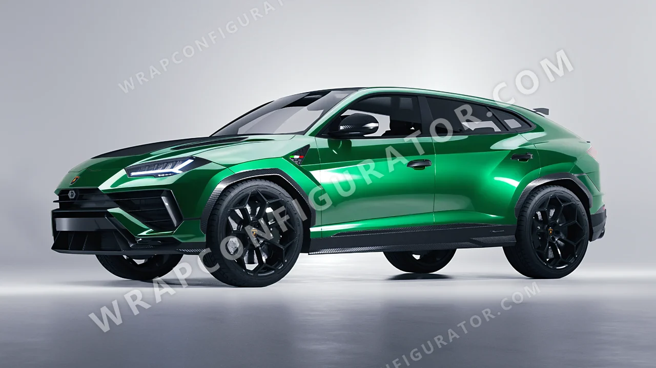 Green Lamborghini Urus Performante 2024 wrapped in 3M Green Envy HG336