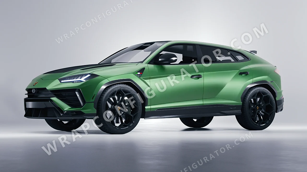 Green Lamborghini Urus Performante 2024 wrapped in 3M Satin Apple Green S196