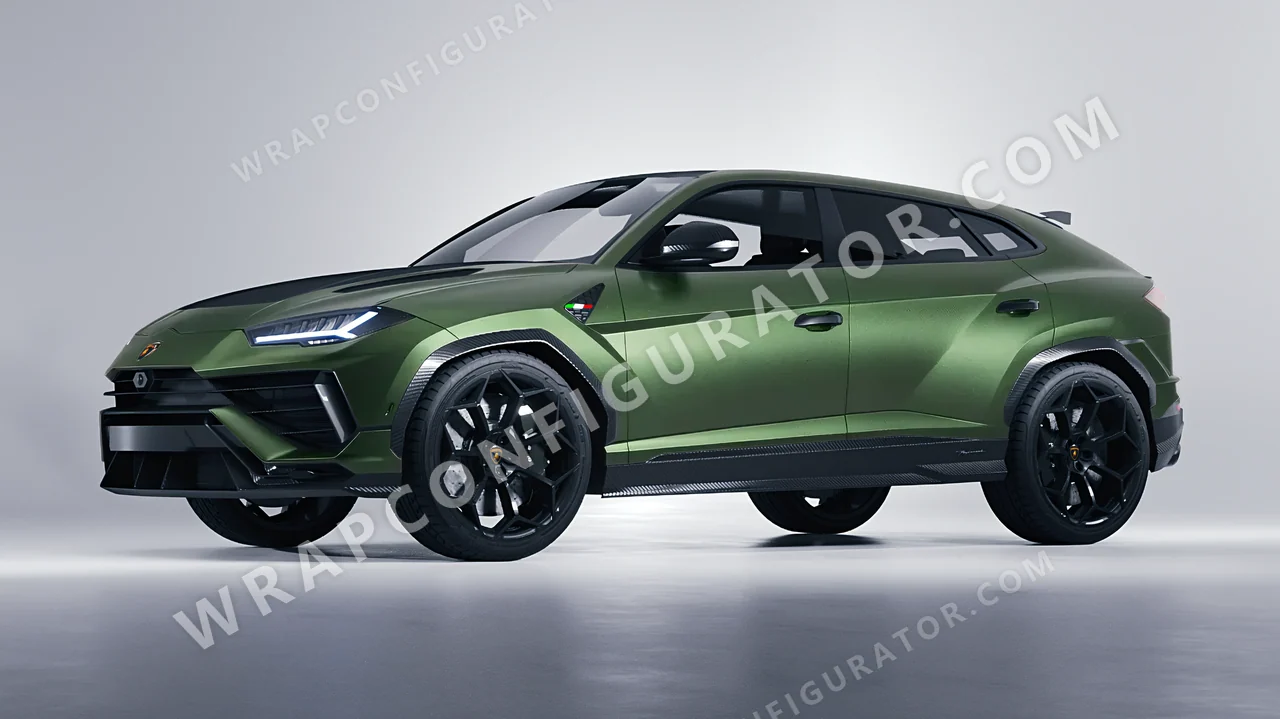 Green Lamborghini Urus Performante 2024 wrapped in Avery Dennison Moss Green SW900-737-M