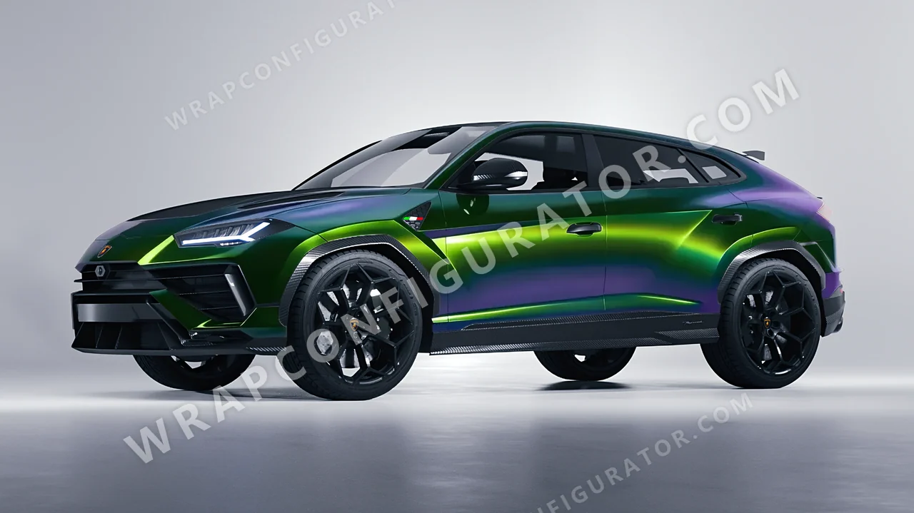 Green Lamborghini Urus Performante 2024 wrapped in Colourshield PPF by HyperPro Aurora Green GB01-P