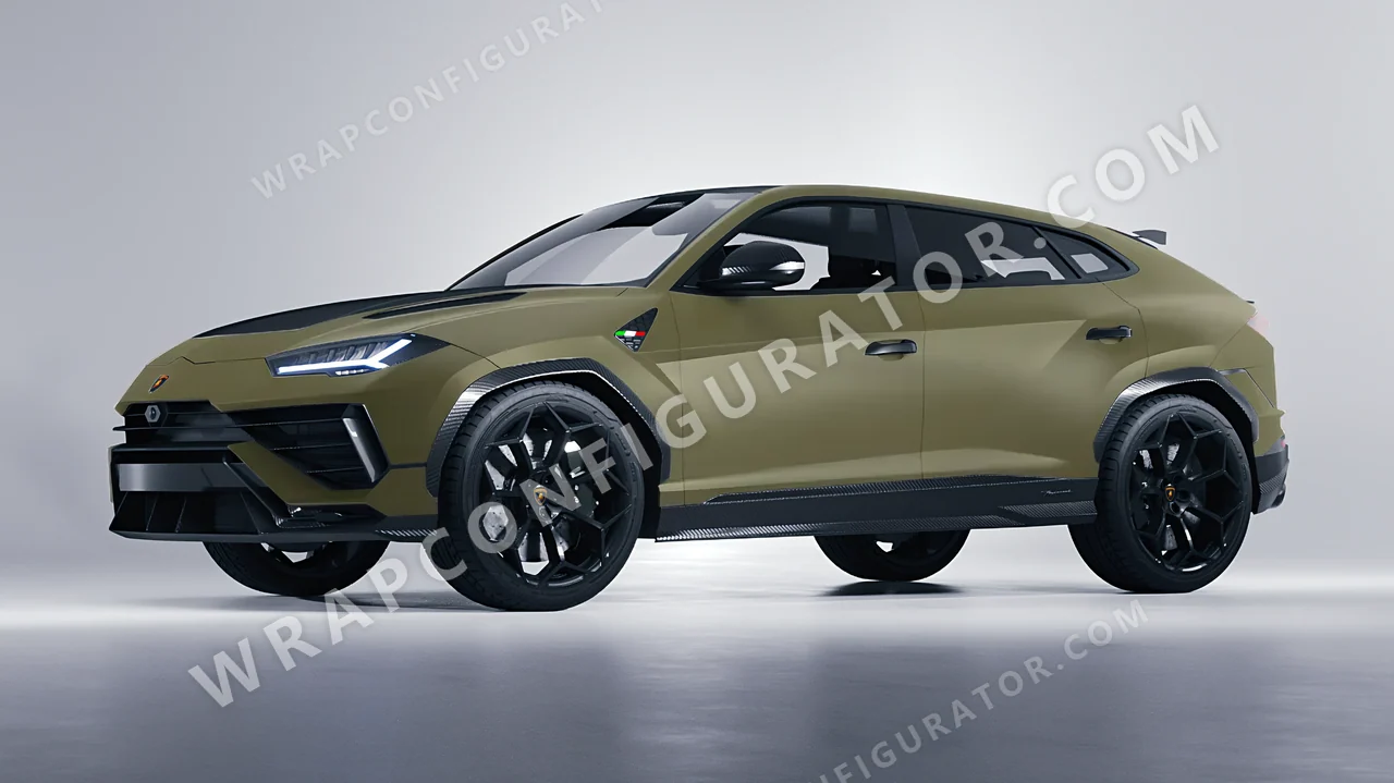 Green Lamborghini Urus Performante 2024 wrapped in Colourshield PPF by HyperPro Khaki Green SMF05-P