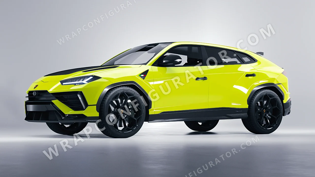 Green Lamborghini Urus Performante 2024 wrapped in Colourshield PPF by HyperPro Lemon Green HGF77-P