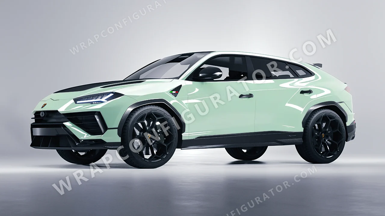 Green Lamborghini Urus Performante 2024 wrapped in Colourshield PPF by HyperPro Light Mint Green HGF41-P