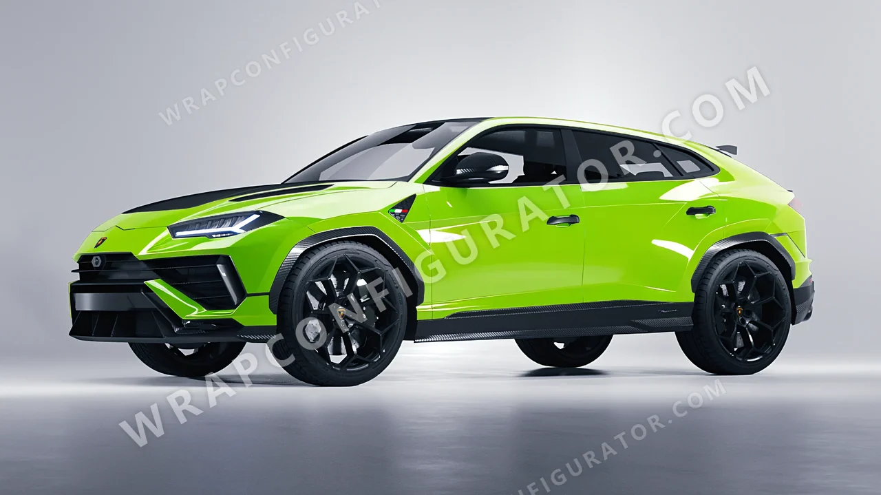 Green Lamborghini Urus Performante 2024 wrapped in Colourshield PPF by HyperPro Neon Green HGF76-P