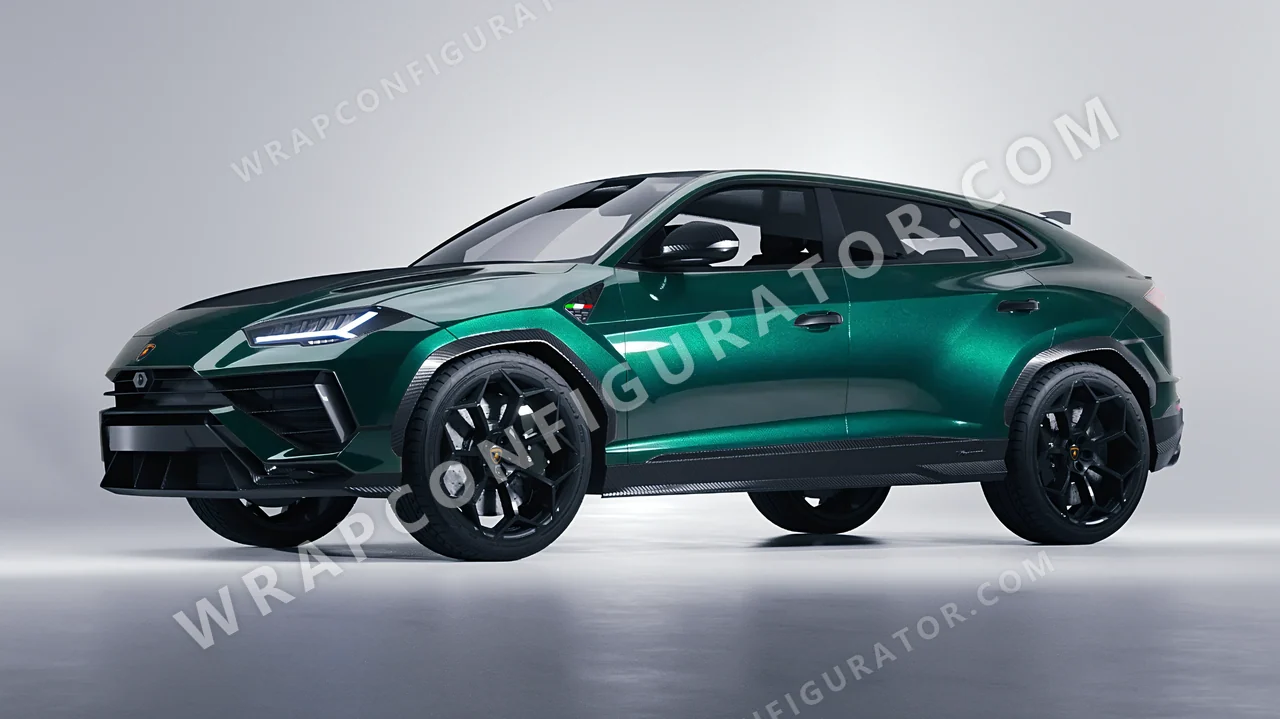 Green Lamborghini Urus Performante 2024 wrapped in Inozetek Dynamic PPF Emerald Green DPPF902