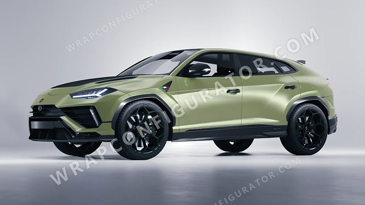 Green Lamborghini Urus Performante 2024 wrapped in Inozetek Dynamic PPF Khaki Green DPPF812