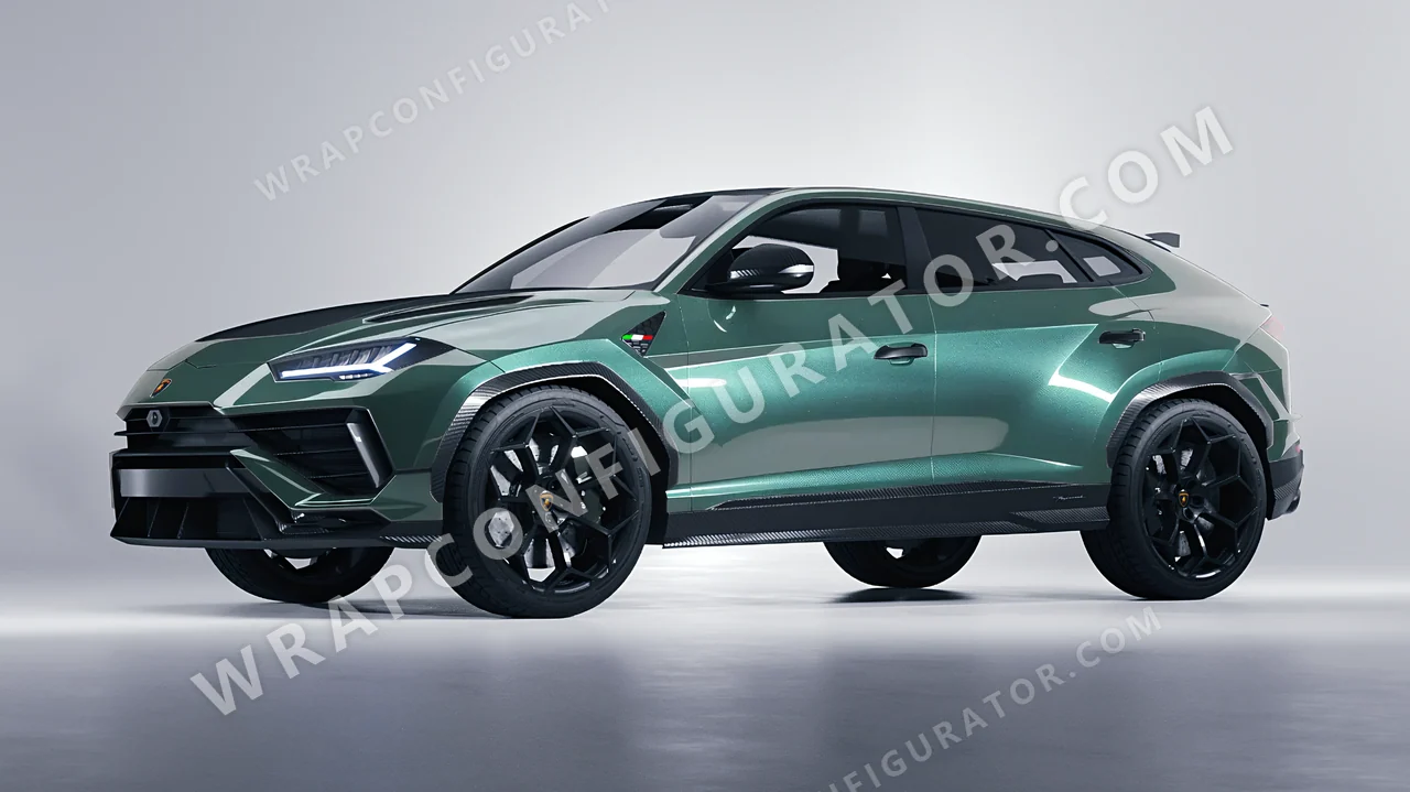 Green Lamborghini Urus Performante 2024 wrapped in Inozetek Dynamic PPF Sage Green DPPF710
