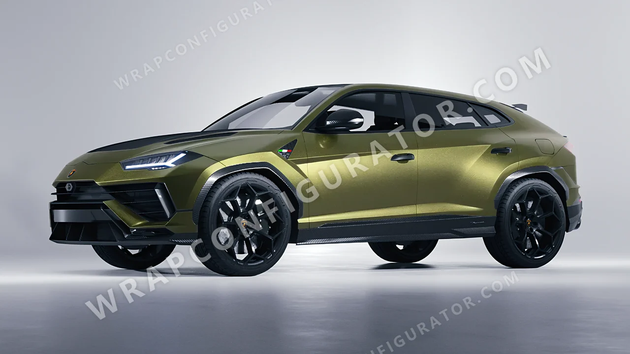 Green Lamborghini Urus Performante 2024 wrapped in Inozetek Dynamic PPF Titanium Green DPPF817