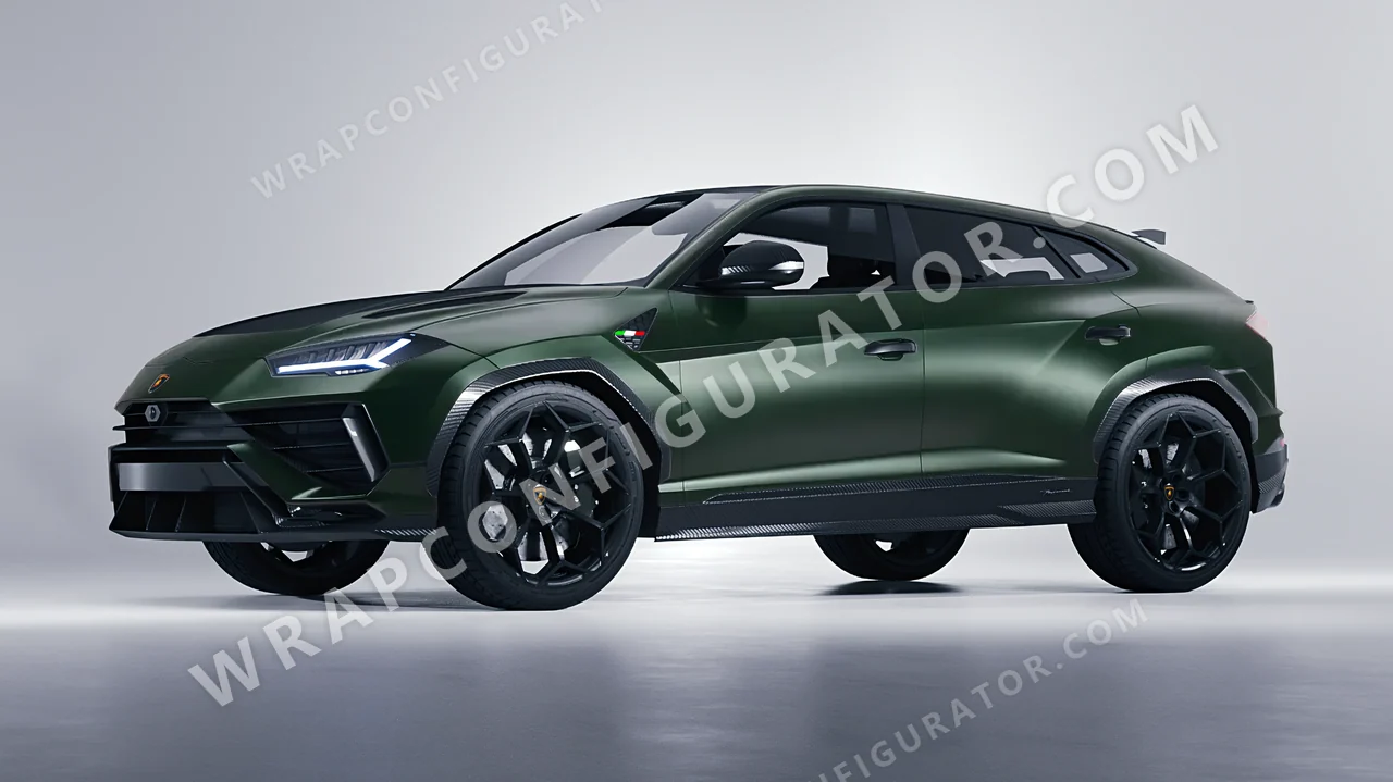 Green Lamborghini Urus Performante 2024 wrapped in Inozetek Dynamic PPF Urban British Green URBN101