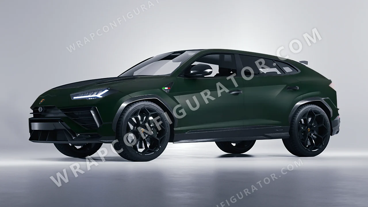 Green Lamborghini Urus Performante 2024 wrapped in KPMF Frozen Emerald Matt K75577