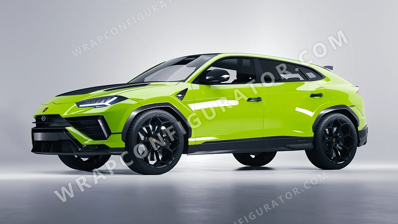 Green Lamborghini Urus Performante 2024 wrapped in KPMF Surge Green K75438