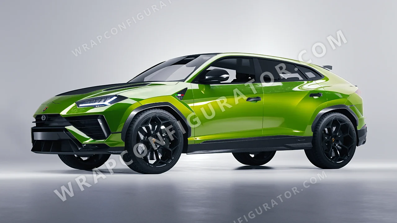 Green Lamborghini Urus Performante 2024 wrapped in ORACAL Algae Green 970RA-688G