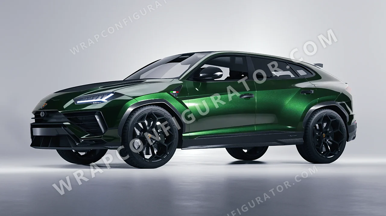 Green Lamborghini Urus Performante 2024 wrapped in ORACAL Fir Green 970RA-677G