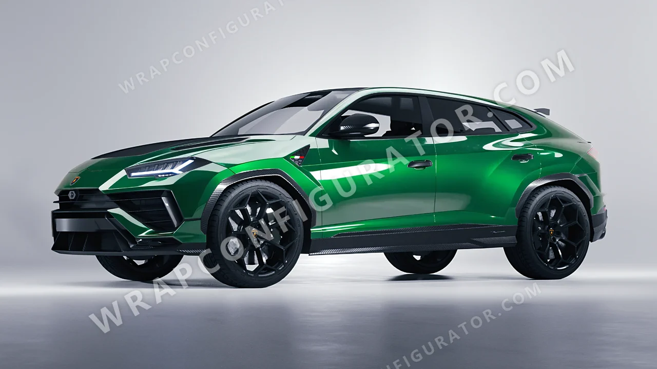 Green Lamborghini Urus Performante 2024 wrapped in ORACAL Police Green 970RA-612G