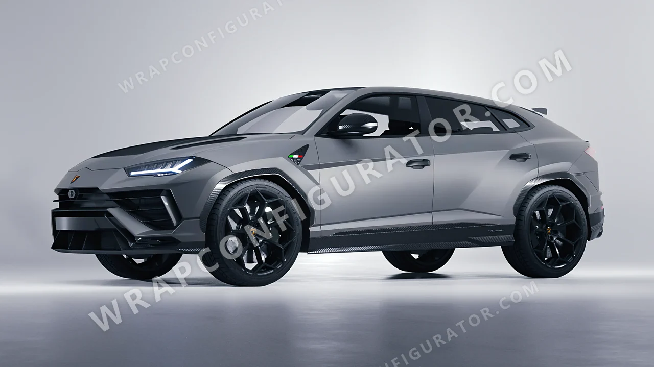 Grey Lamborghini Urus Performante 2024 wrapped in 3M Matte Gray Aluminum M230