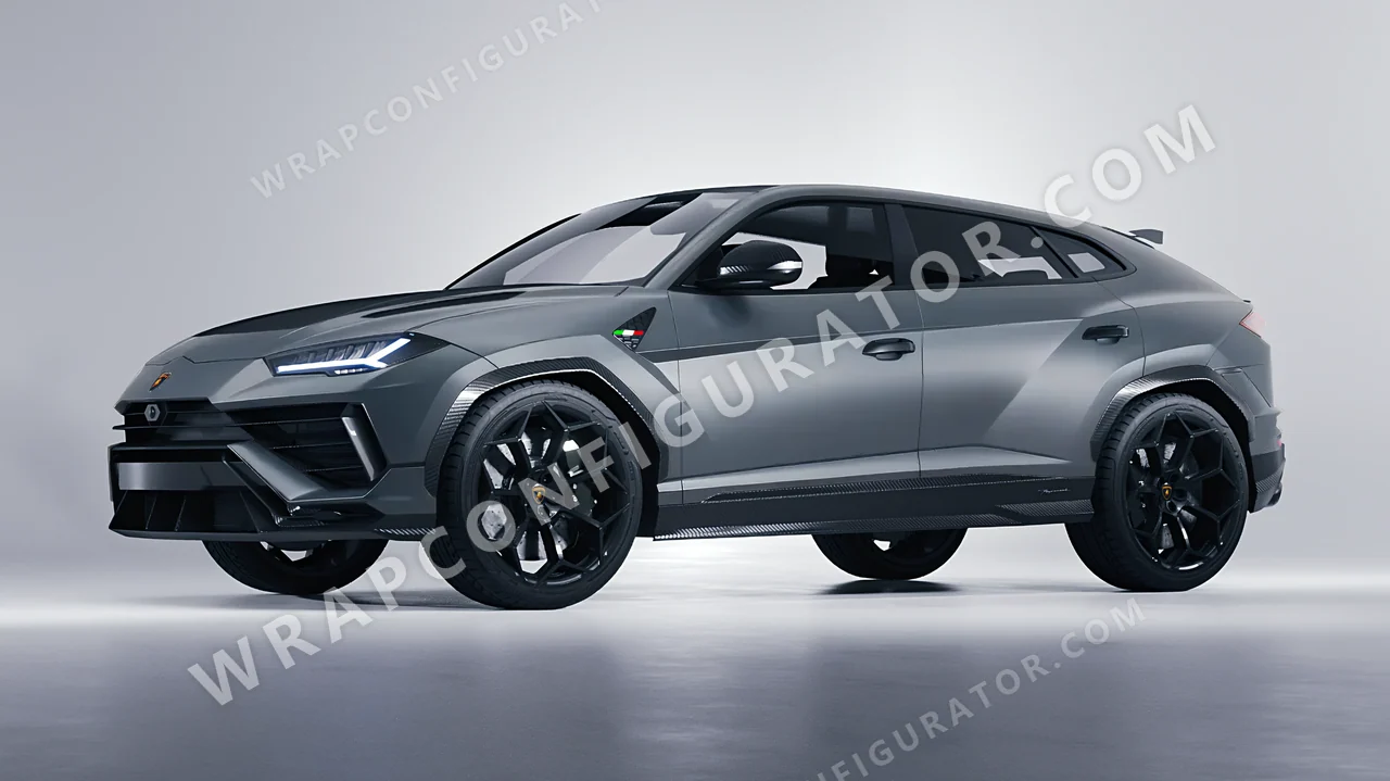 Grey Lamborghini Urus Performante 2024 wrapped in 3M Satin Battleship Gray S51