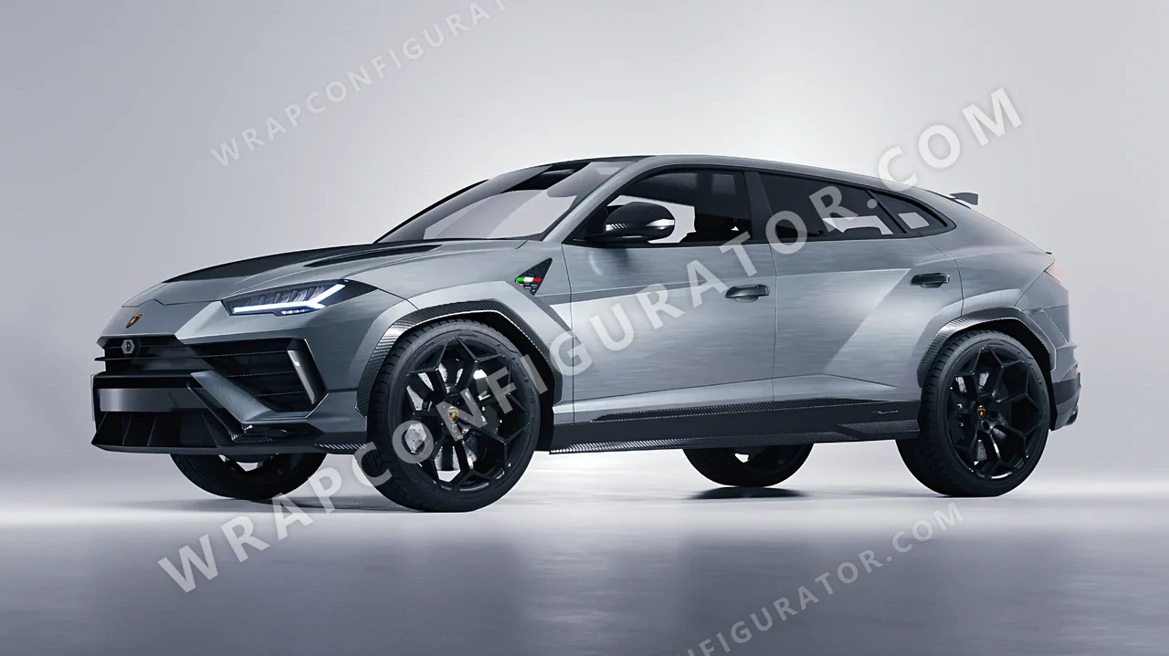 Grey Lamborghini Urus Performante 2024 wrapped in Avery Dennison Brushed Steel SW900-813-X