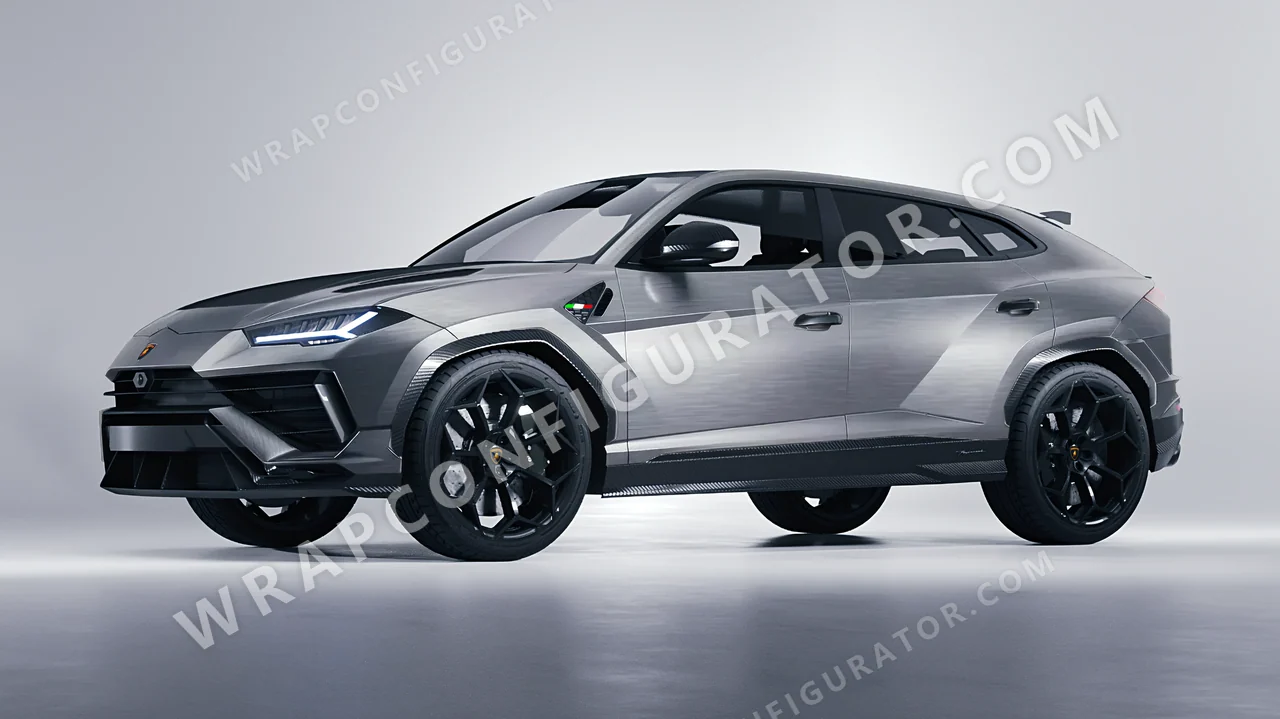 Grey Lamborghini Urus Performante 2024 wrapped in Avery Dennison Brushed Titanium SW900-802-X