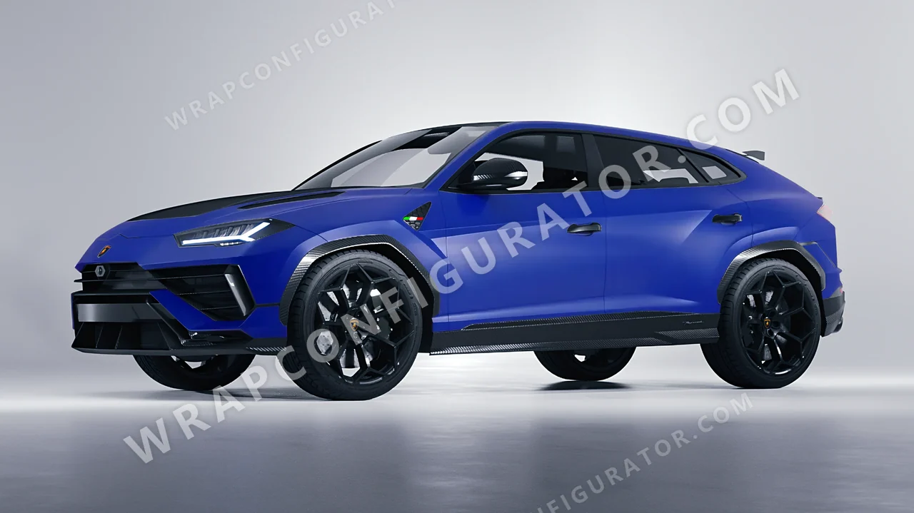 Grey Lamborghini Urus Performante 2024 wrapped in KPMF Matt Iced Blue Titanium K75505