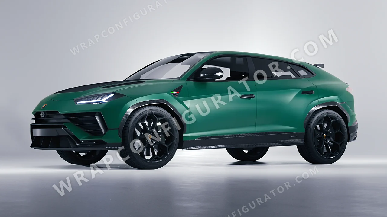 Grey Lamborghini Urus Performante 2024 wrapped in KPMF Matt Iced Green Titanium K75507