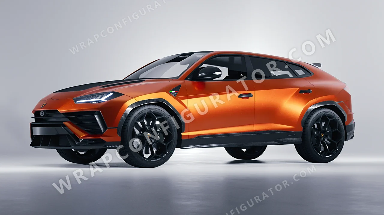 Grey Lamborghini Urus Performante 2024 wrapped in KPMF Matt Iced Orange Titanium K75502