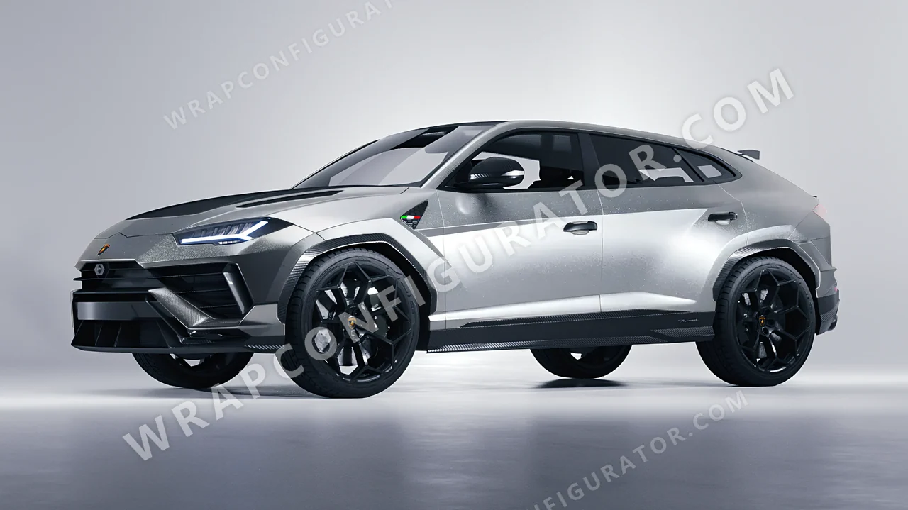 Grey Lamborghini Urus Performante 2024 wrapped in KPMF Matt Iced Silver Titanium K75501