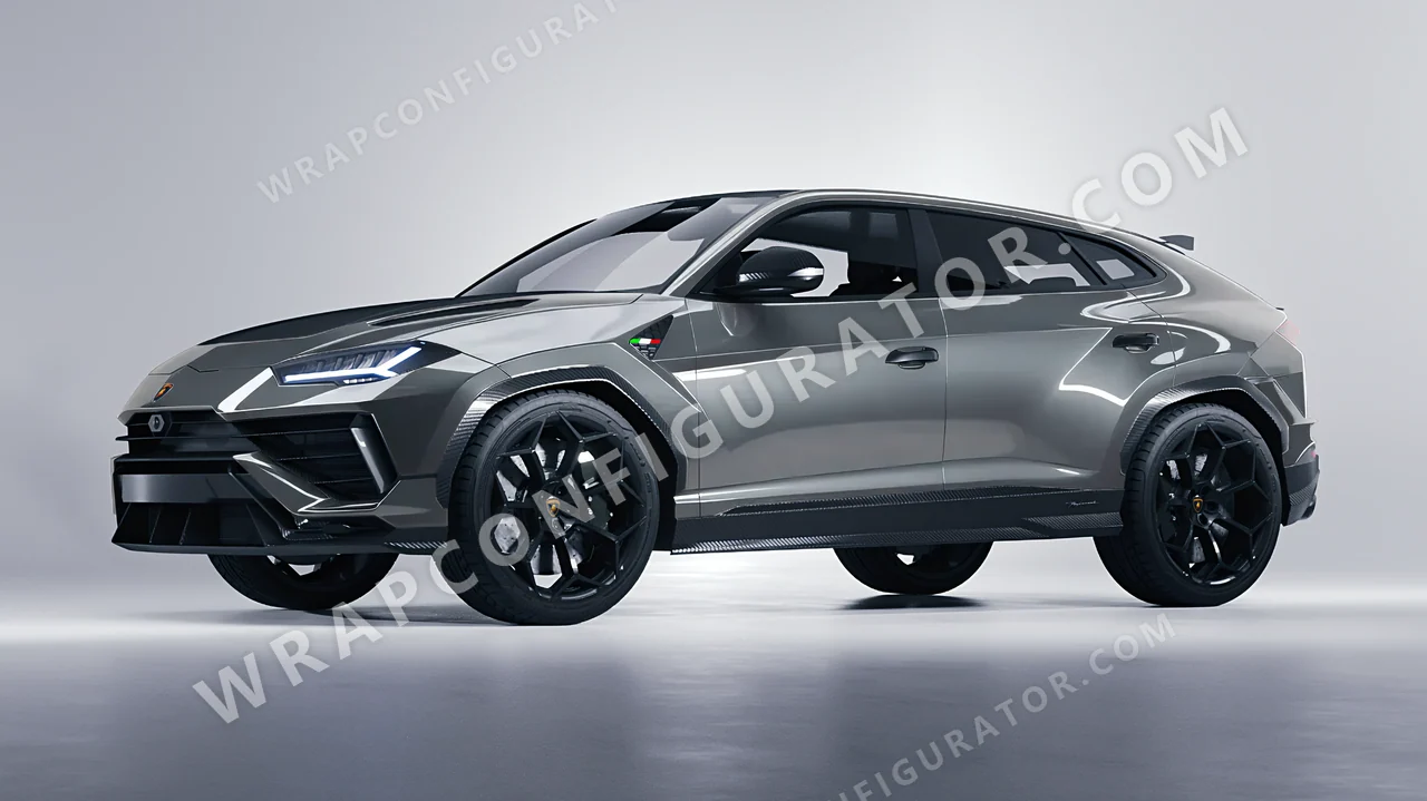 Grey Lamborghini Urus Performante 2024 wrapped in ORACAL Aluminium 970RA-908G