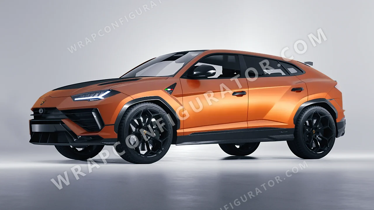Orange Lamborghini Urus Performante 2024 wrapped in Avery Dennison Sunset Ride SW900-302-O