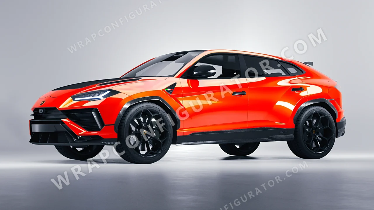 Orange Lamborghini Urus Performante 2024 wrapped in Inozetek Dynamic PPF Student Driver Sungset Orange SD102