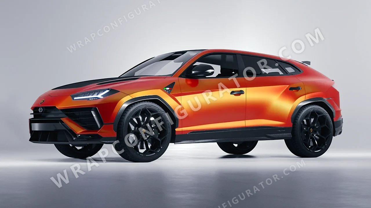 Orange Lamborghini Urus Performante 2024 wrapped in ORACAL Matt Sunset Shift 970RA-100M