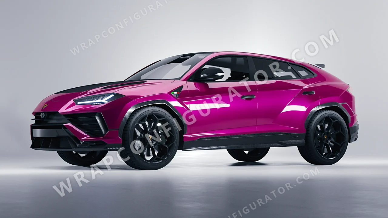 Pink Lamborghini Urus Performante 2024 wrapped in 3M Gloss Fierce Fuchsia G348
