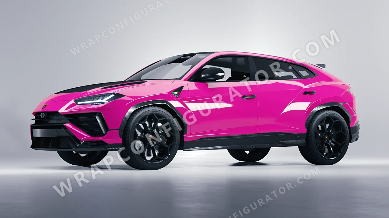 Pink Lamborghini Urus Performante 2024 wrapped in 3M Gloss Hot Pink G103