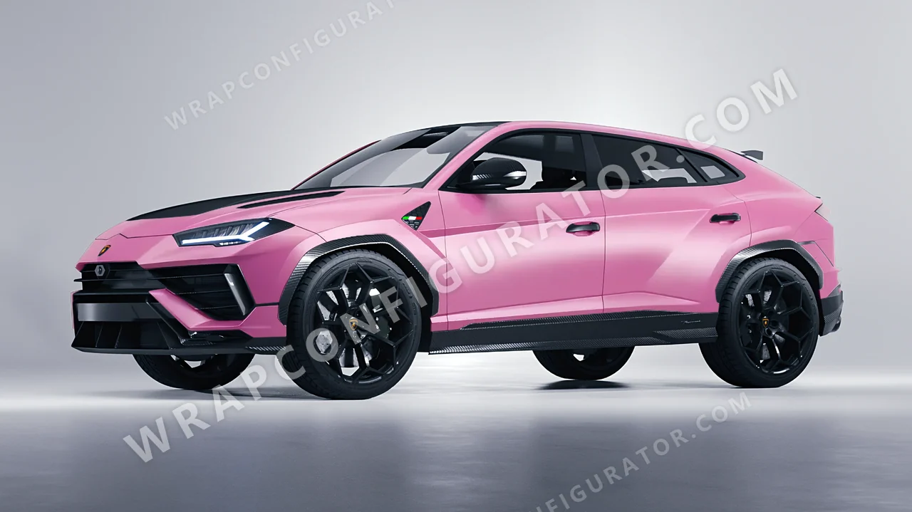 Pink Lamborghini Urus Performante 2024 wrapped in Avery Dennison Bubblegum Pink SW900-514-O