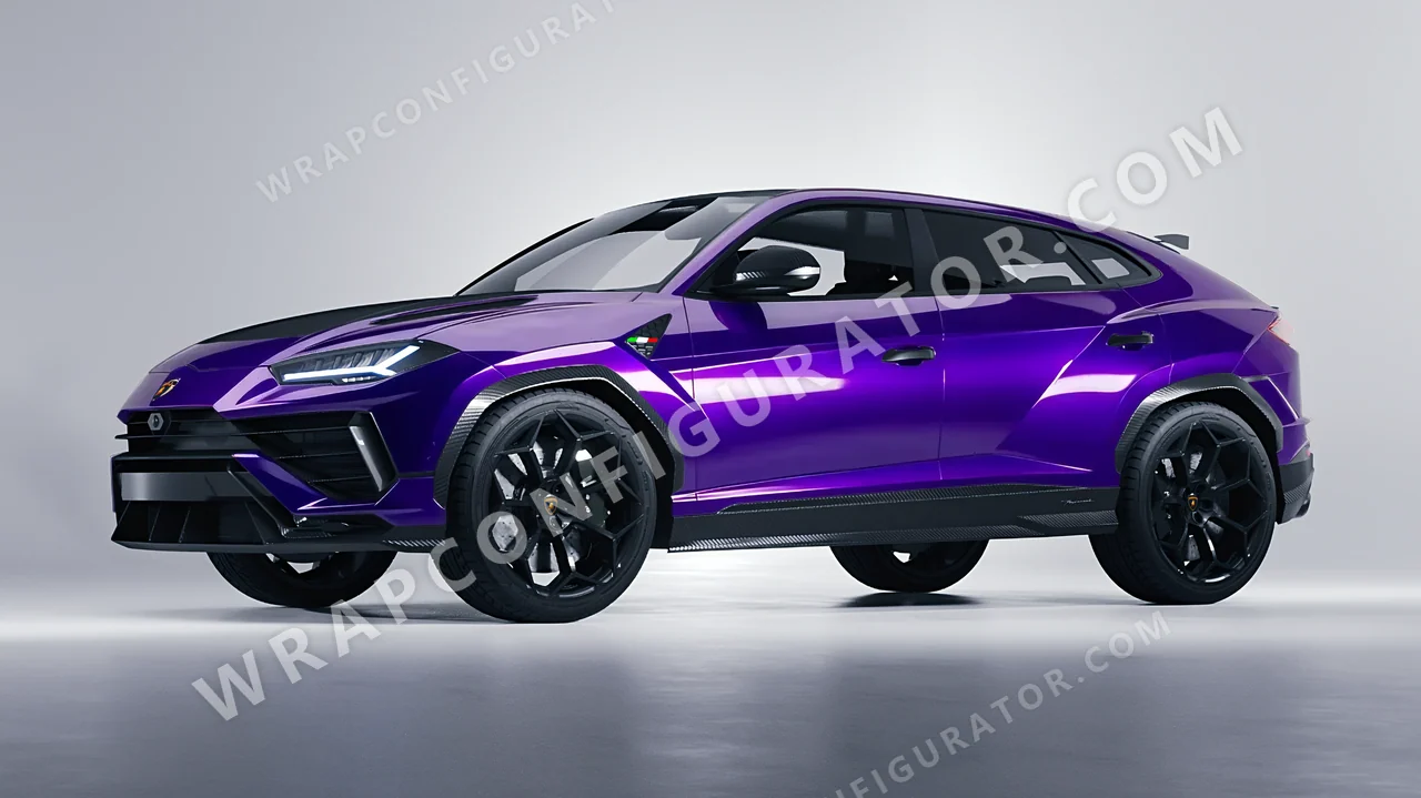 Purple Lamborghini Urus Performante 2024 wrapped in 3M Gloss Plum Explosion GP258