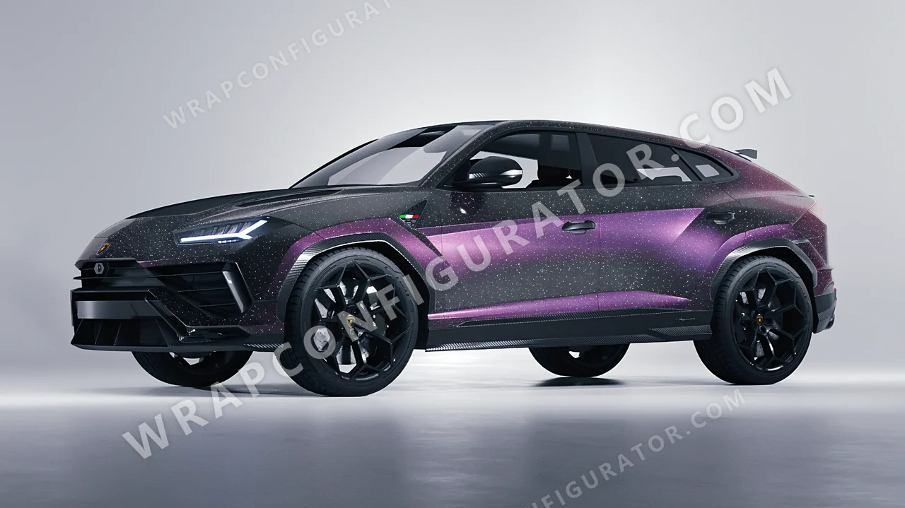 Purple Lamborghini Urus Performante 2024 wrapped in Colourshield PPF by HyperPro Gray/Purple CG07-P