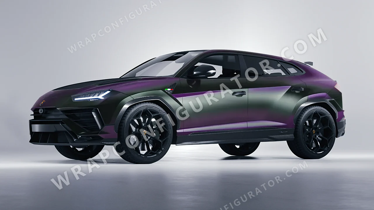 Purple Lamborghini Urus Performante 2024 wrapped in Colourshield PPF by HyperPro Gray/Purple MSF47-P