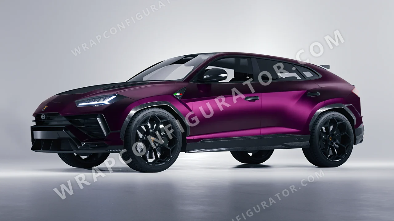 Purple Lamborghini Urus Performante 2024 wrapped in Inozetek Dynamic PPF Midnight Purple DPPF801