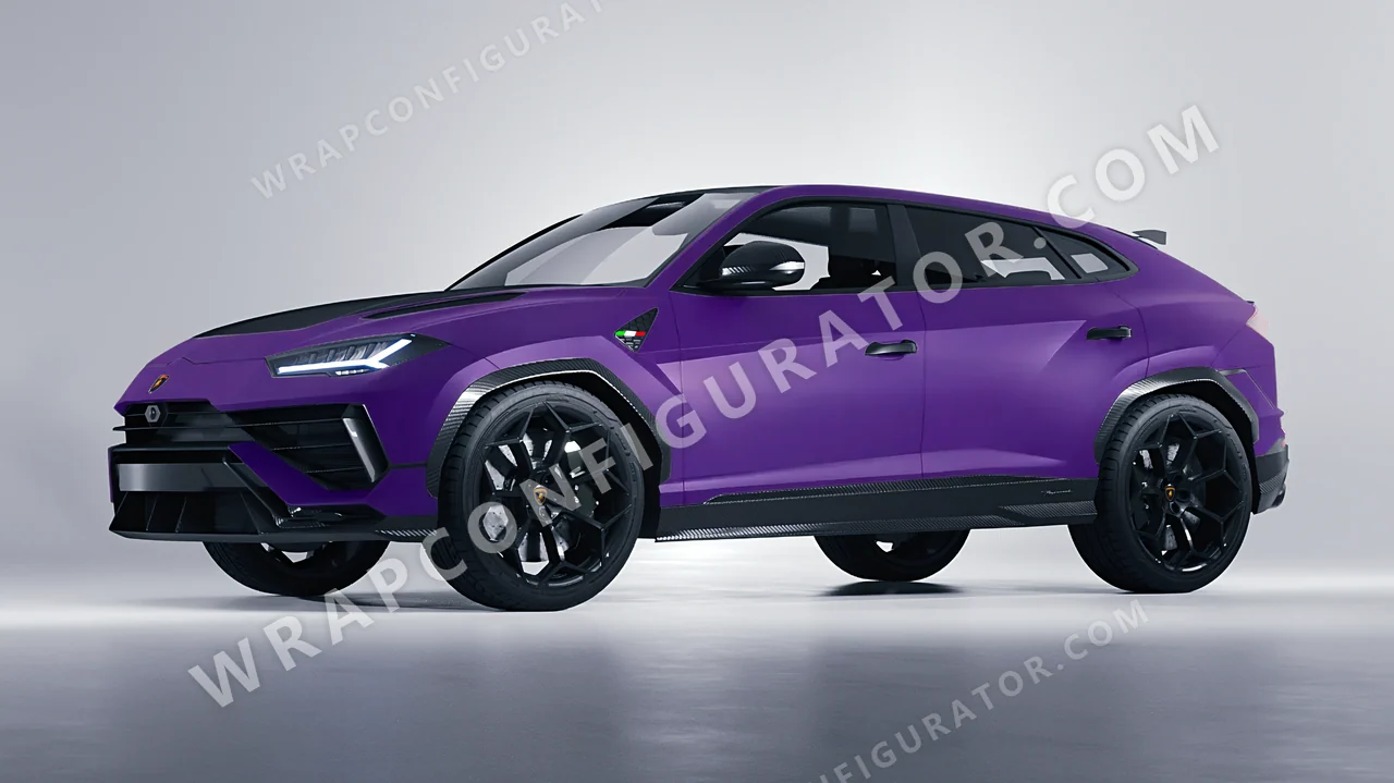 Purple Lamborghini Urus Performante 2024 wrapped in KPMF Absolute Matt Royal Amethyst K75803