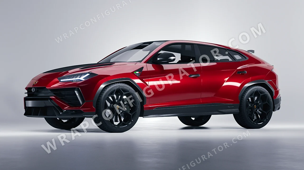 Red Lamborghini Urus Performante 2024 wrapped in 3M Gloss Cinder Spark Red GP253