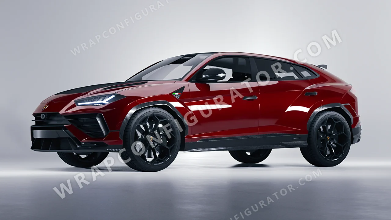 Red Lamborghini Urus Performante 2024 wrapped in 3M Gloss Dark Red G83