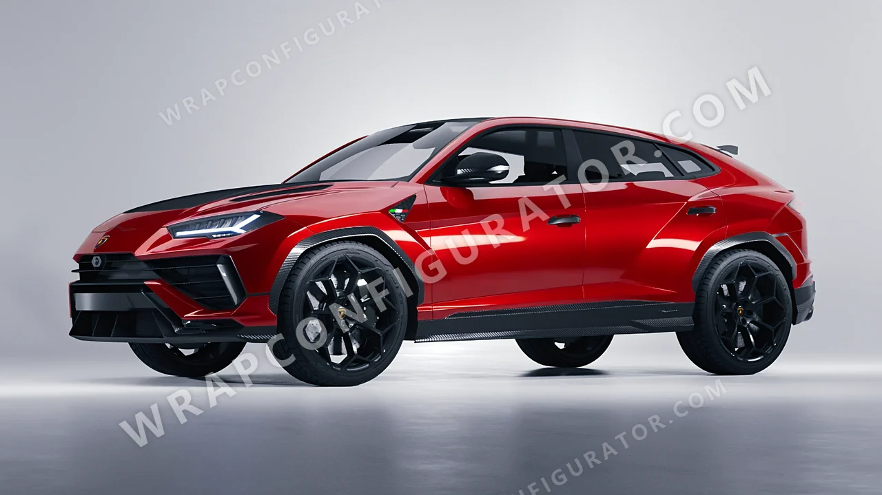 Red Lamborghini Urus Performante 2024 wrapped in 3M Gloss Dragon Fire Red G363