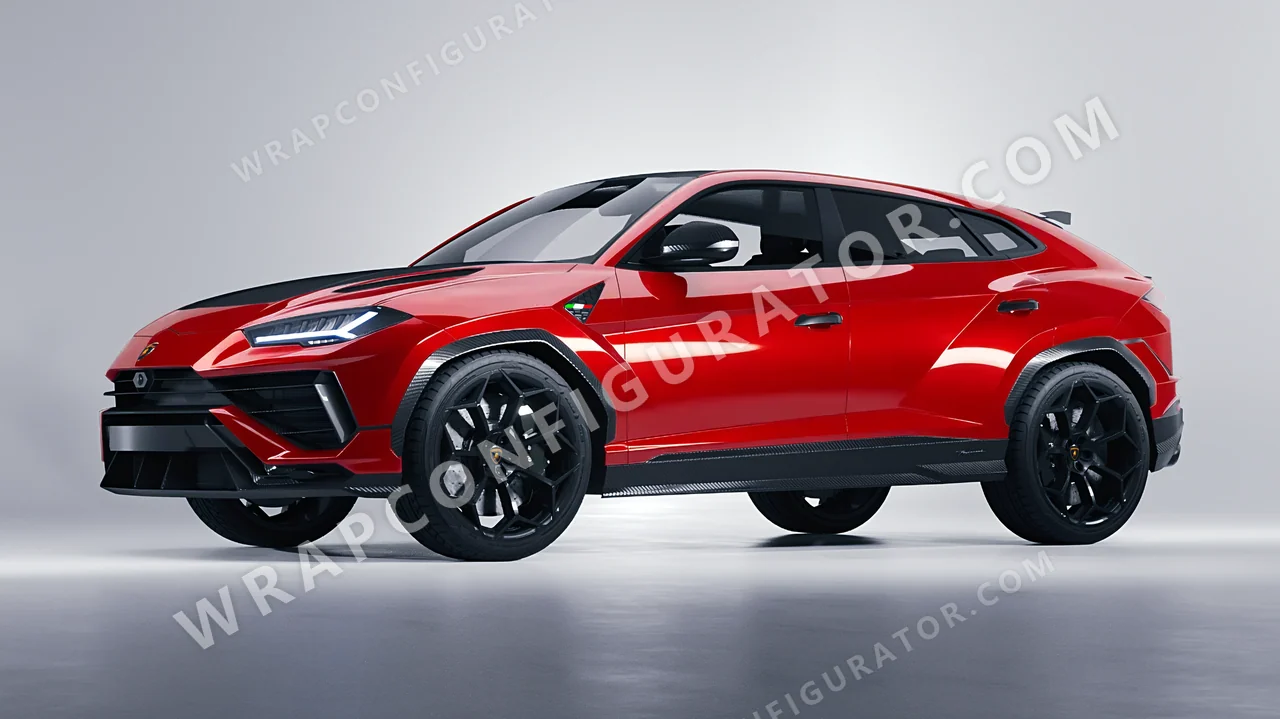 Red Lamborghini Urus Performante 2024 wrapped in 3M Gloss Hot Rod Red G13