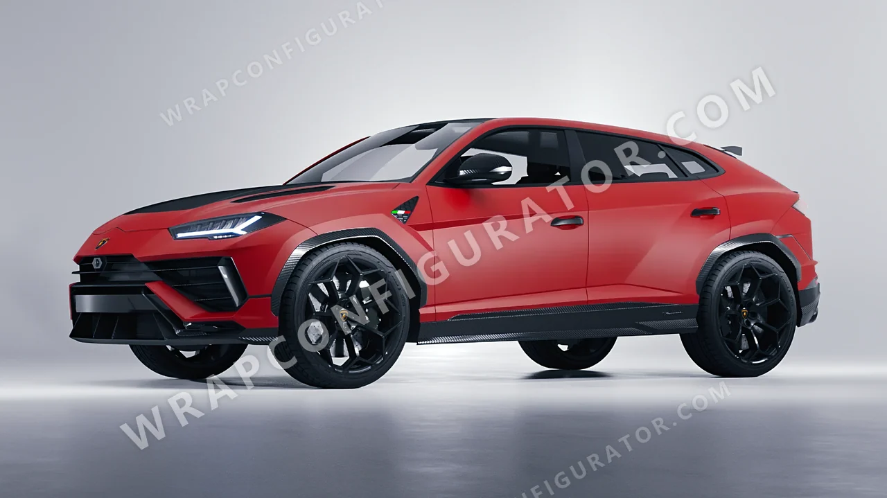 Red Lamborghini Urus Performante 2024 wrapped in 3M Matte Red M13