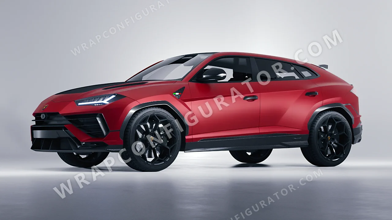 Red Lamborghini Urus Performante 2024 wrapped in 3M Matte Red Metallic M203