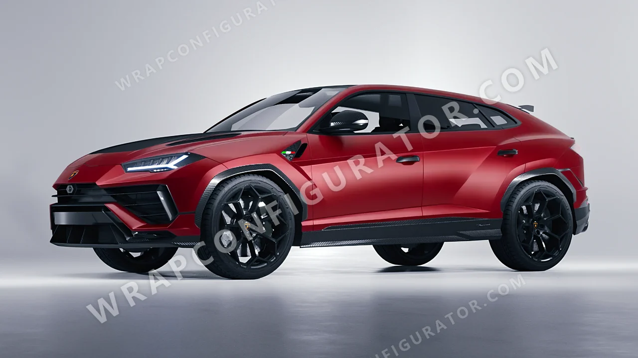 Red Lamborghini Urus Performante 2024 wrapped in 3M Satin Smoldering Red S363
