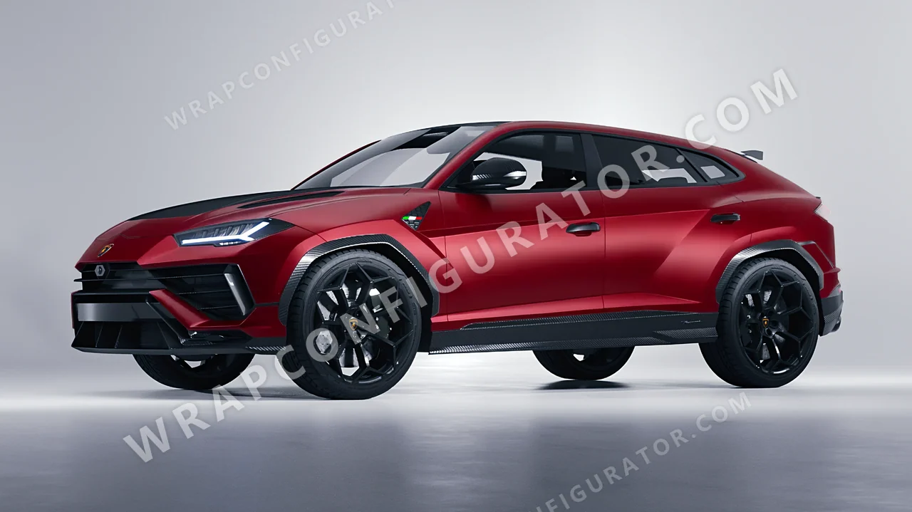 Red Lamborghini Urus Performante 2024 wrapped in 3M Satin Vampire Red SP273