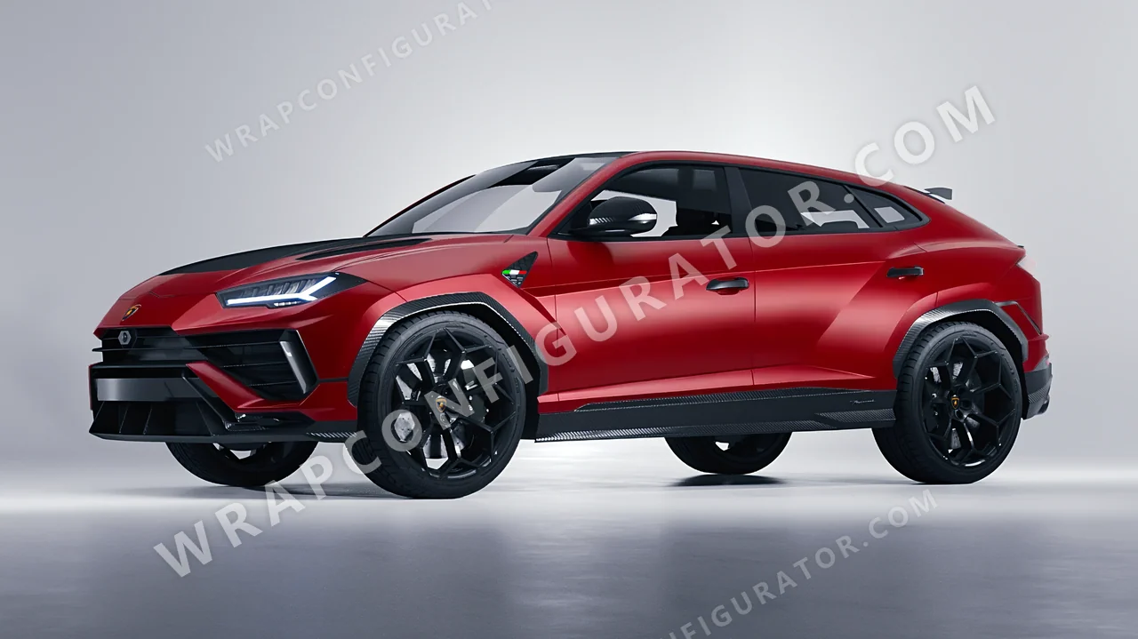 Red Lamborghini Urus Performante 2024 wrapped in Avery Dennison Carmine Red SW900-438-O