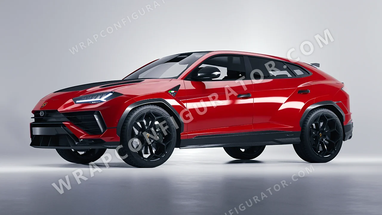 Red Lamborghini Urus Performante 2024 wrapped in Avery Dennison Soft Red SW900-427-O