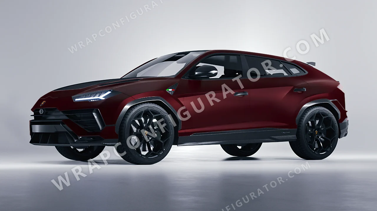 Red Lamborghini Urus Performante 2024 wrapped in KPMF Matt Widowed Red K75508