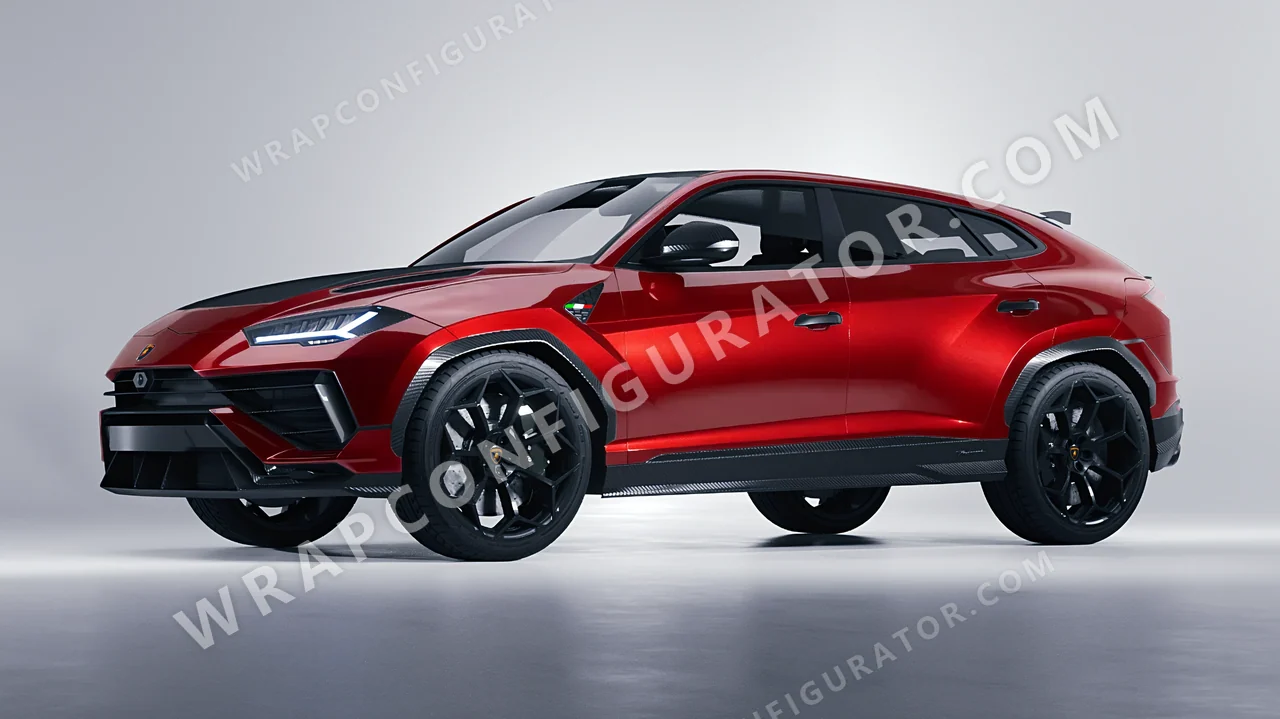 Red Lamborghini Urus Performante 2024 wrapped in KPMF Vengeance Red K75403